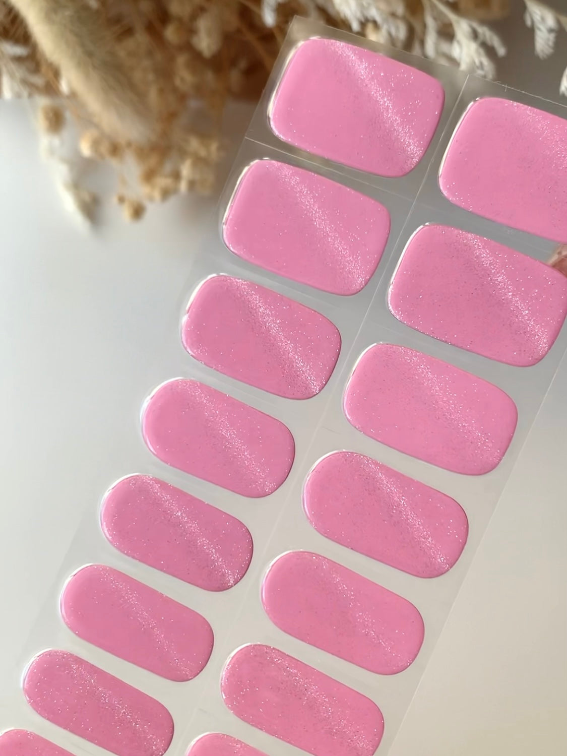 Pink Marshmallow (Cat Eye) Semi-Cured Gel Nail Stickers