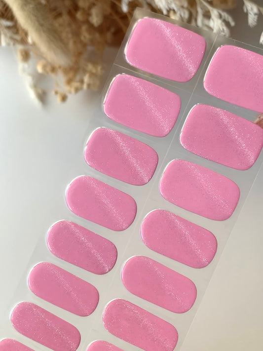 Pink Marshmallow (Cat Eye) Semi-Cured Gel Nail Stickers