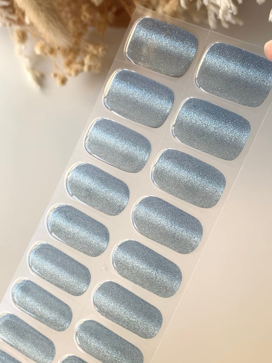 Blue Topaz (Cat Eye) Semi-Cured Gel Nail Stickers