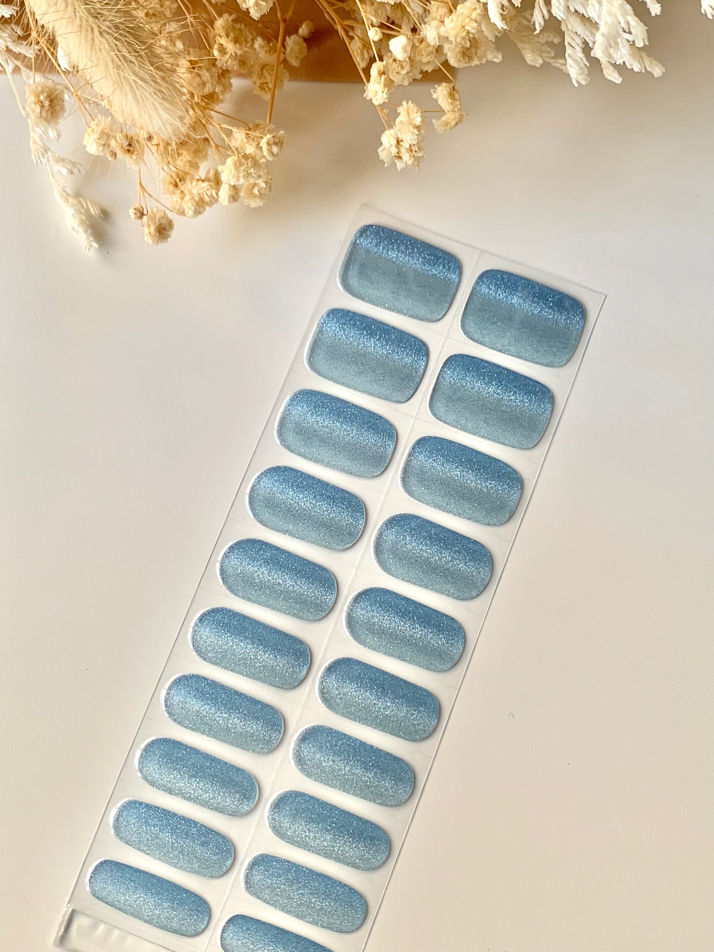 Blue Topaz (Cat Eye) Semi-Cured Gel Nail Stickers