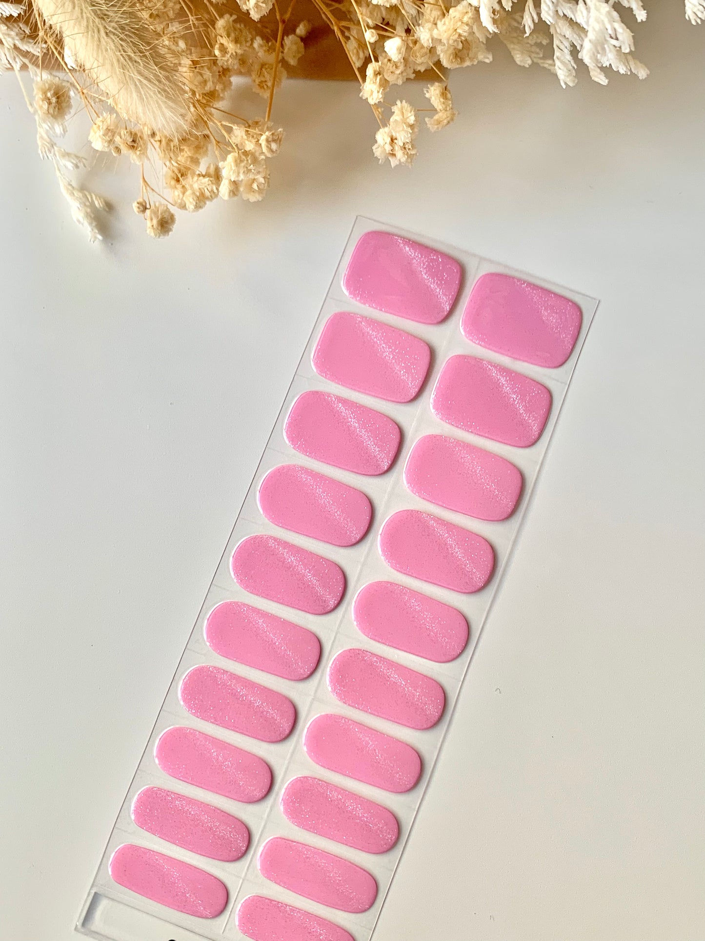 Pink Marshmallow (Cat Eye) Semi-Cured Gel Nail Stickers