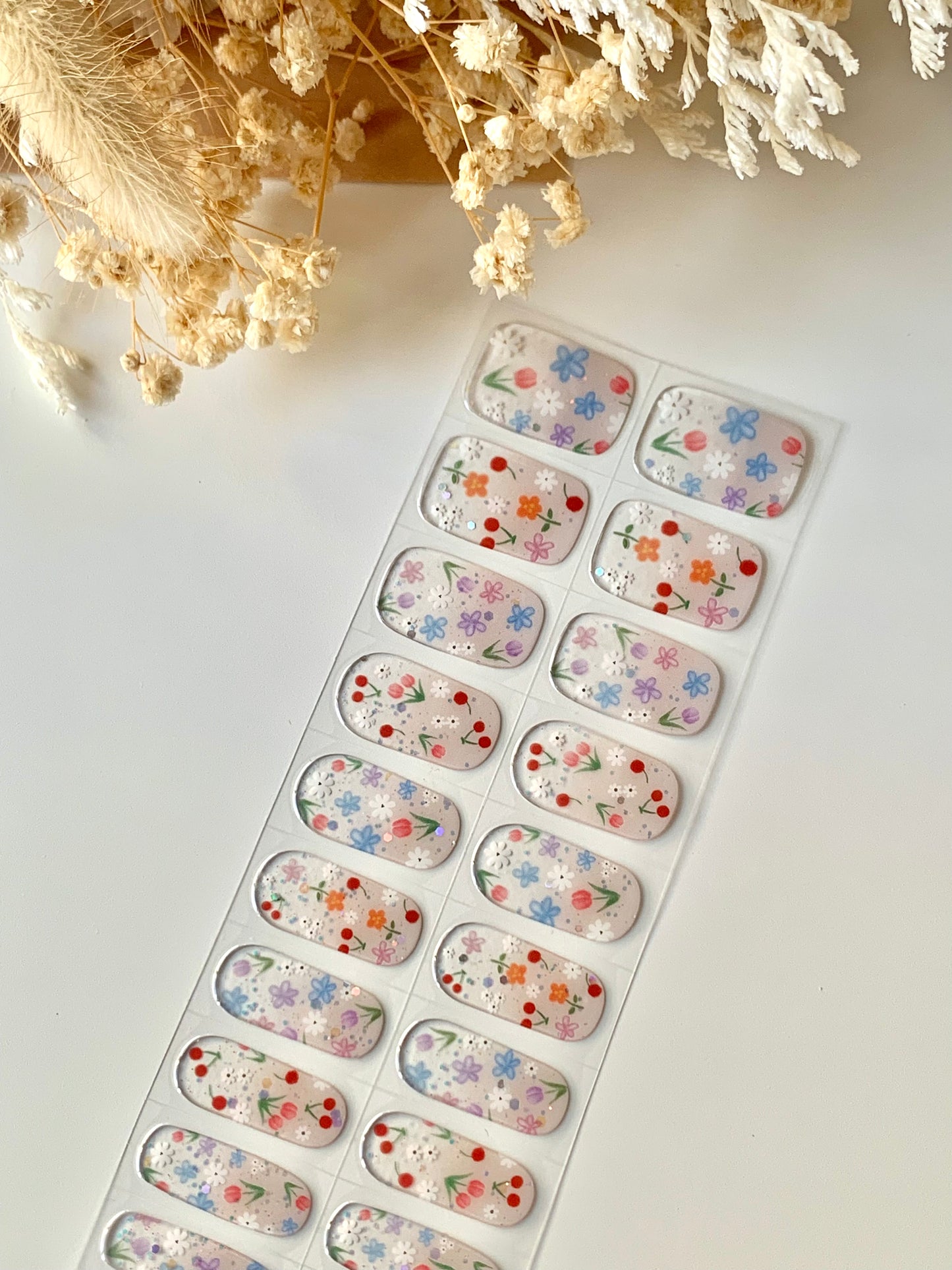 Blossom Cherry Semi-Cured Gel Nail Stickers