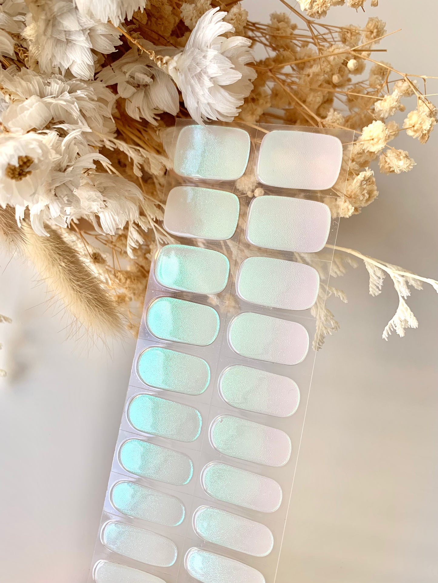 Soft Pink Pearlescent Semi-Cured Gel Nail Stickers