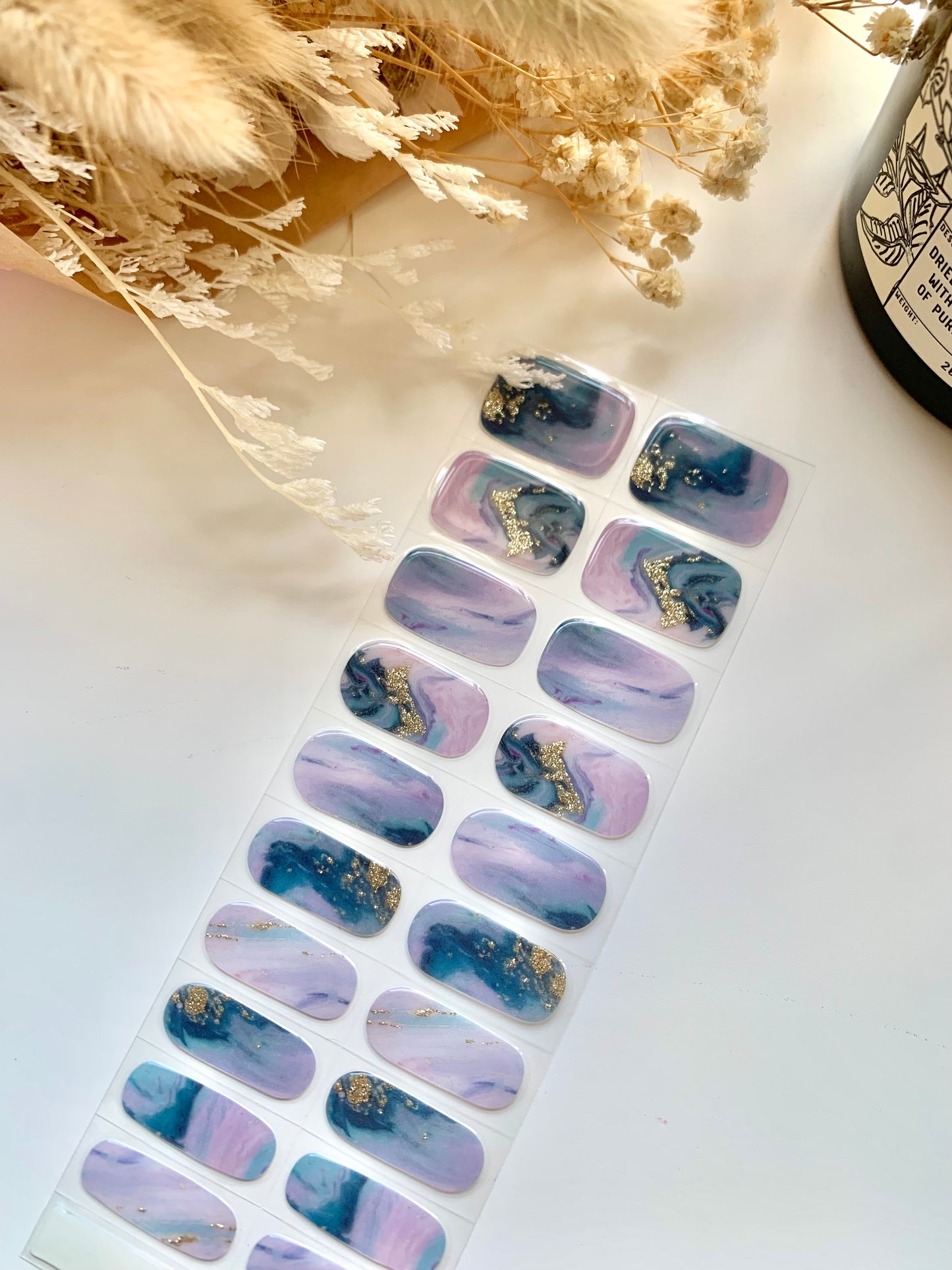 Azurite Blue Semi-Cured Gel Nail Stickers