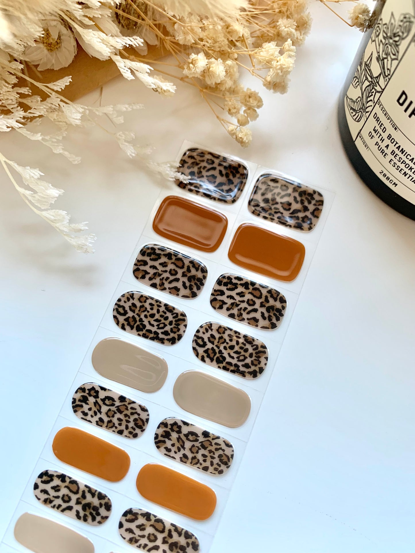 Leopard Print Semi-Cured Gel Nail Stickers