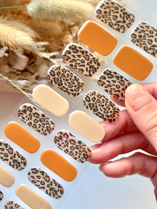 Leopard Print Semi-Cured Gel Nail Stickers