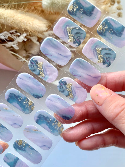 Azurite Blue Semi-Cured Gel Nail Stickers
