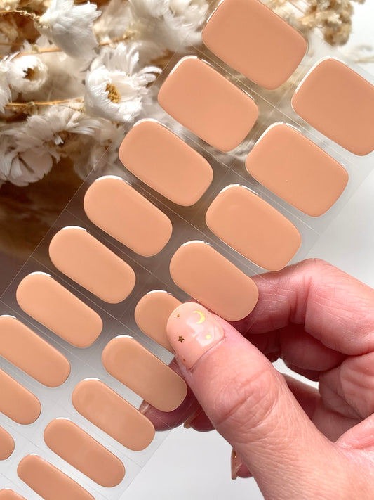 Caramel Semi-Cured Gel Nail Stickers