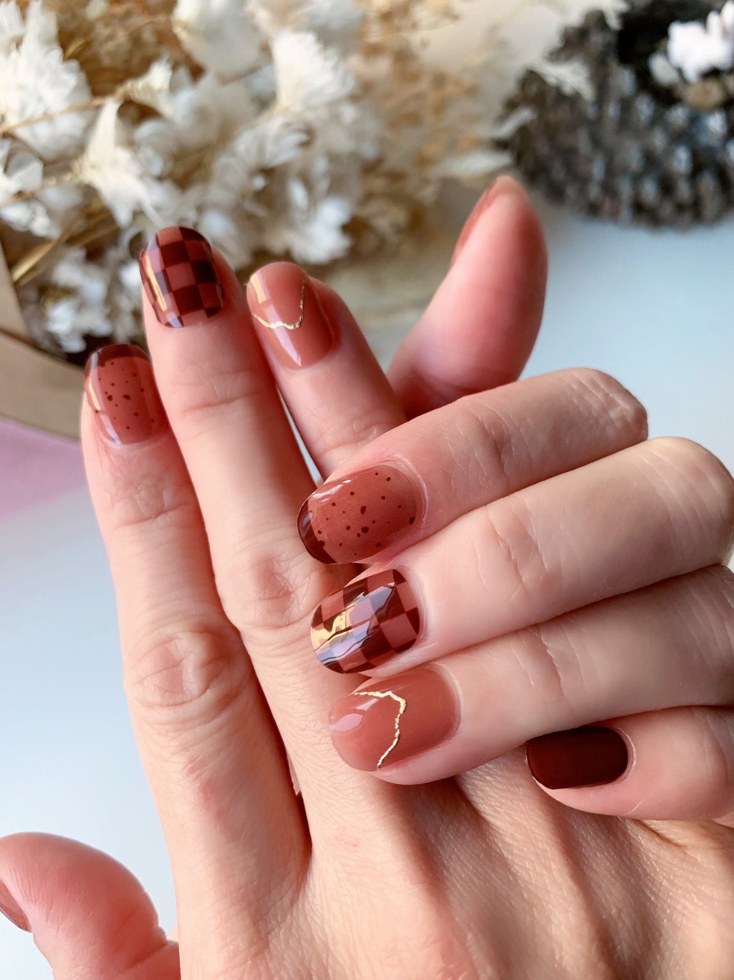 Chocolate Milk Semi-Cured Gel Nail Stickers