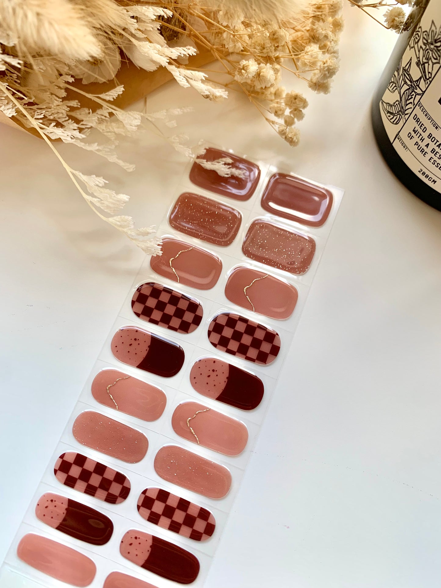 Chocolate Milk Semi-Cured Gel Nail Stickers