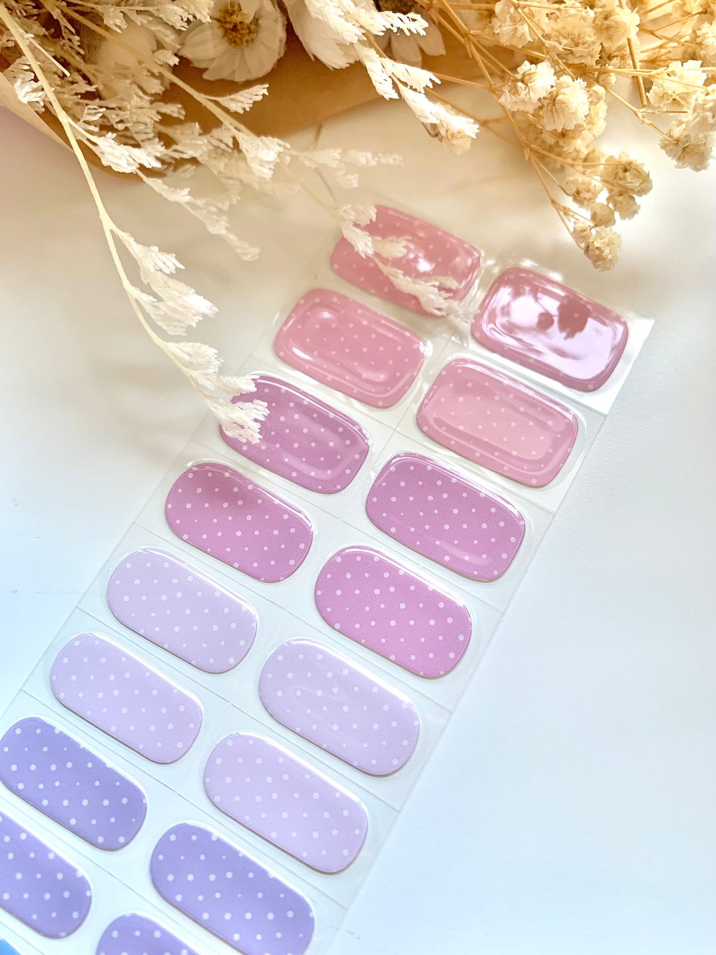 Pastel Polka Semi-Cured Gel Nail Stickers