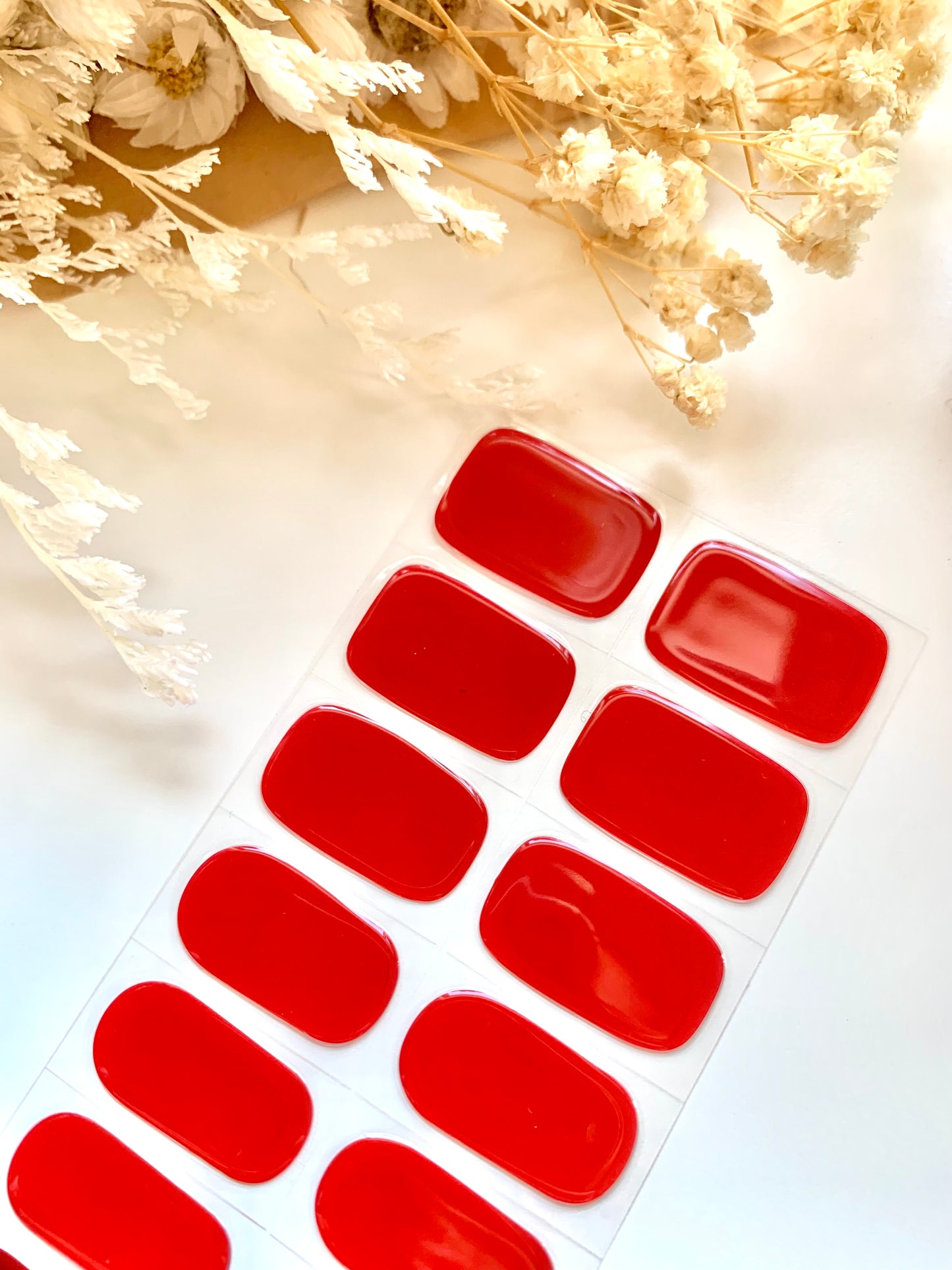 Scarlet Red Semi-Cured Gel Nail Stickers