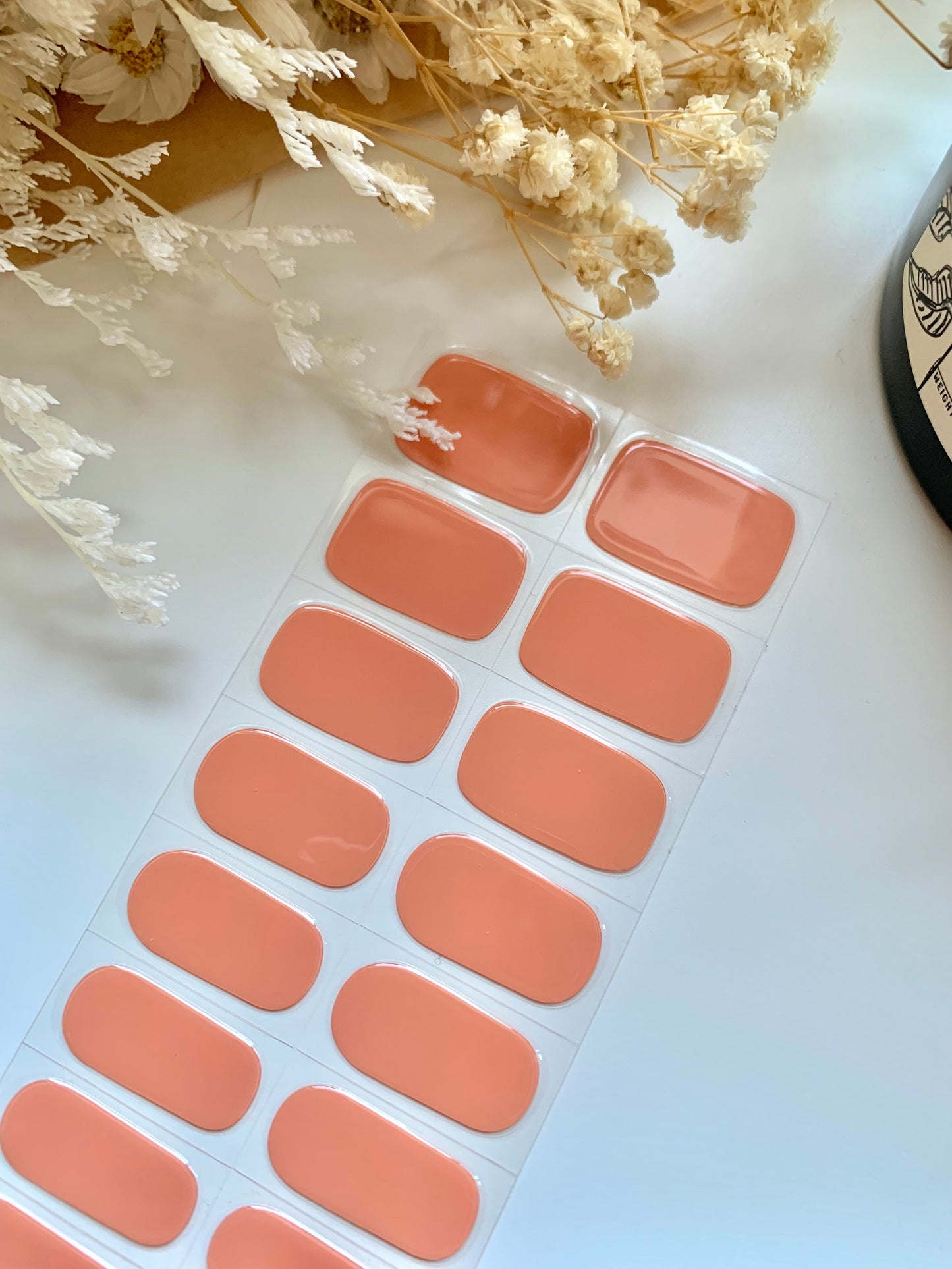 Peach Semi-Cured Gel Nail Stickers