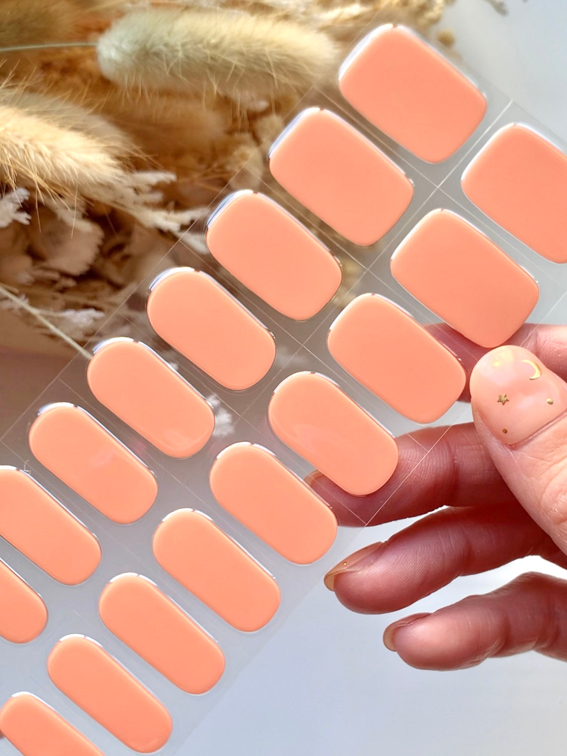 Peach Semi-Cured Gel Nail Stickers