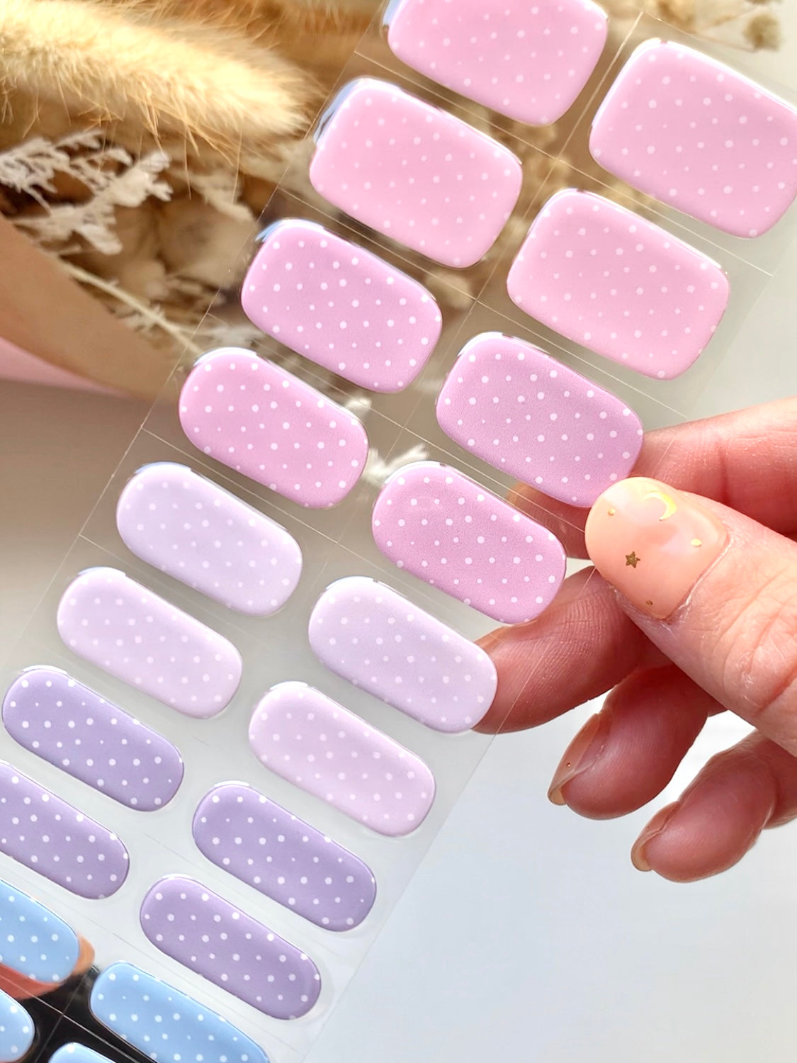 Pastel Polka Semi-Cured Gel Nail Stickers