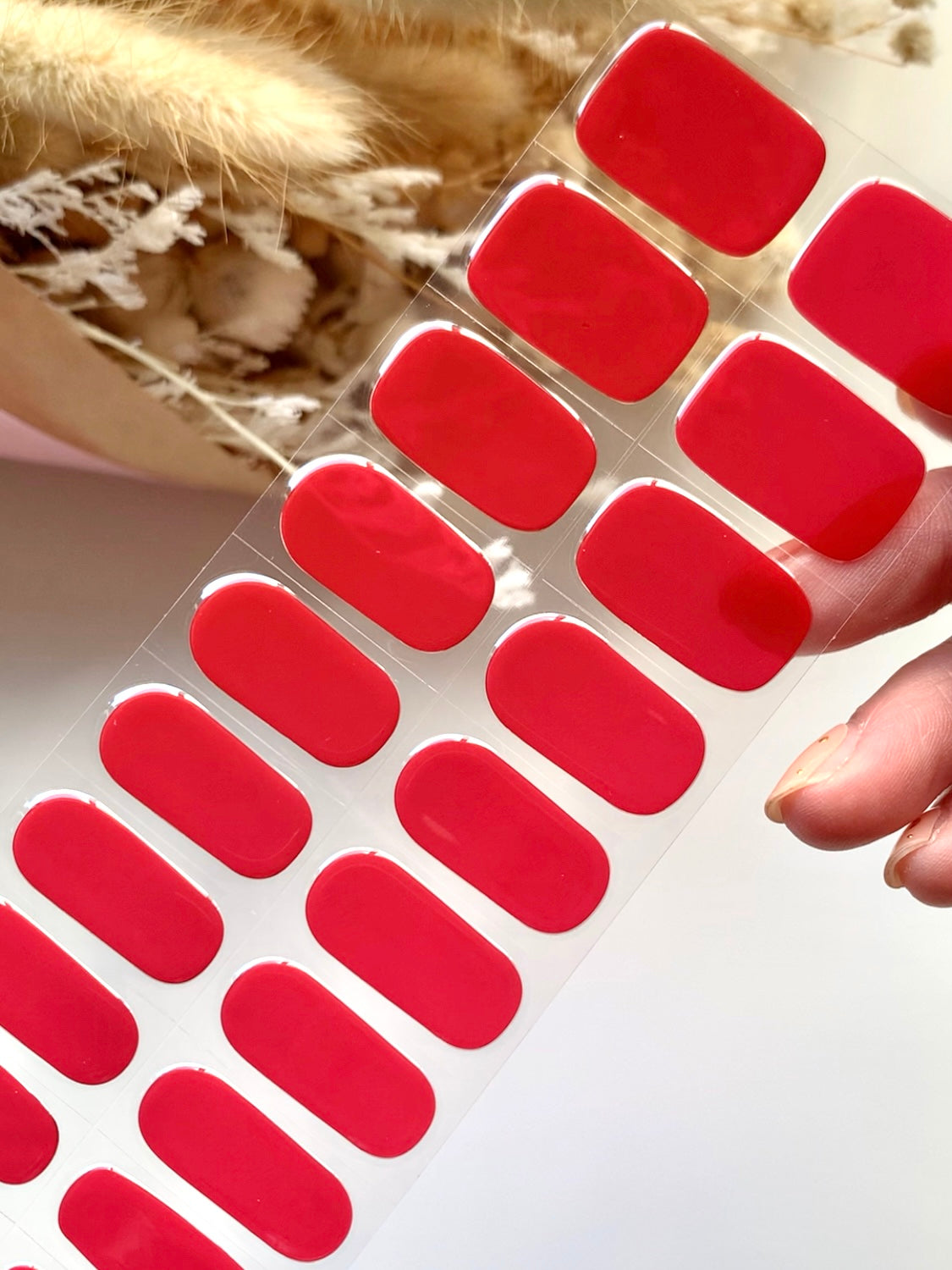 Scarlet Red Semi-Cured Gel Nail Stickers